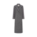 JALOUSIE straight coat in grey alpaca wool