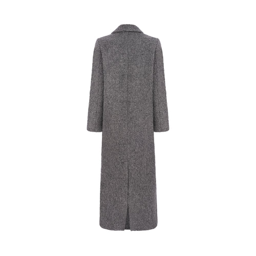 JALOUSIE straight coat in ecru alpaca wool