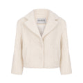 GLOIRE boxy jacket in cream alpaca wool