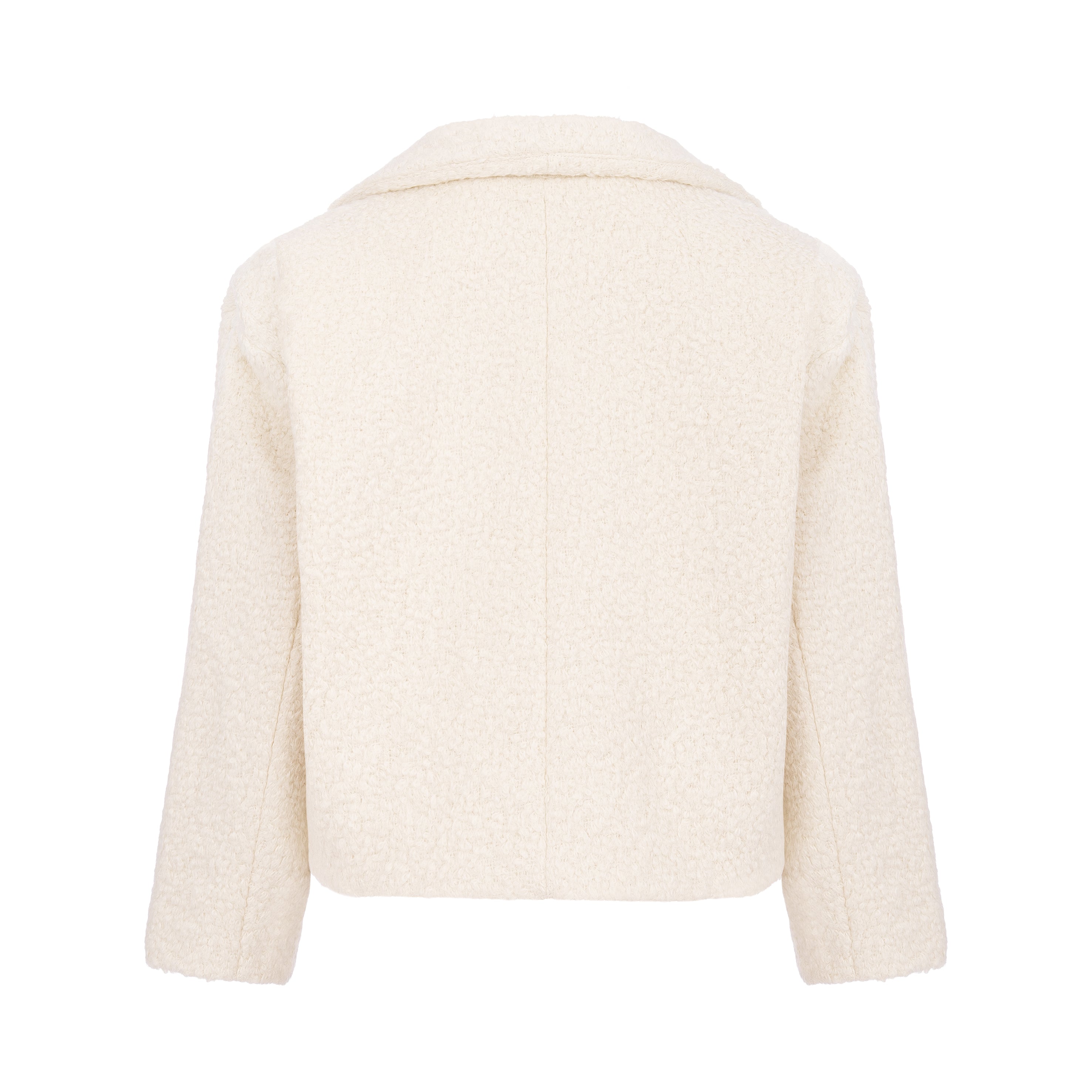 GLOIRE boxy jacket in cream alpaca wool