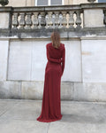 EBLOUIE drapiertes Kleid mit Taillenband Aus rotem Cupro