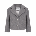 GLOIRE boxy jacket in grey alpaca wool