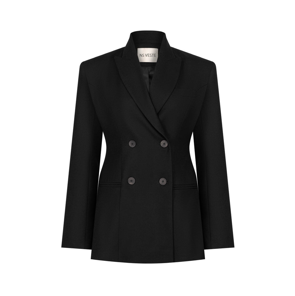 AIMABLE hourglass blazer in black wool