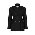 AIMABLE hourglass blazer in black wool