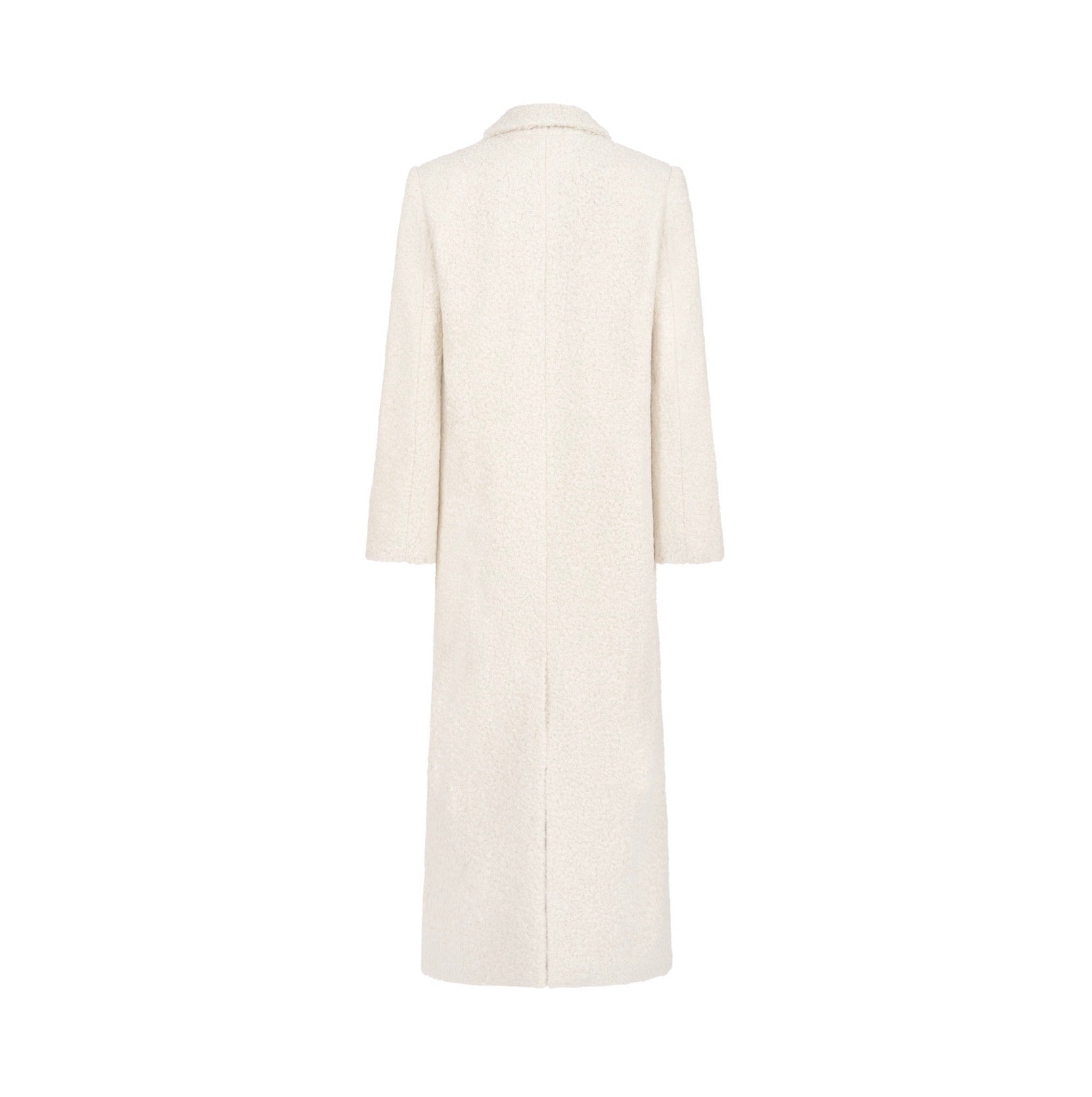 JALOUSIE straight coat in ecru alpaca wool