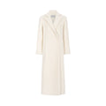 JALOUSIE straight coat in ecru alpaca wool