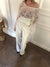 OPTIMISME trousers in cream leather