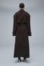 SENSUALITÉ full lenght suede belted coat in dark brown