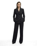 AIMABLE straight-leg trousers in black wool