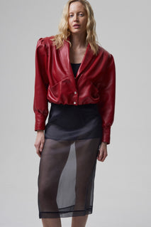 ENVIE retro it girl jacket in red leather