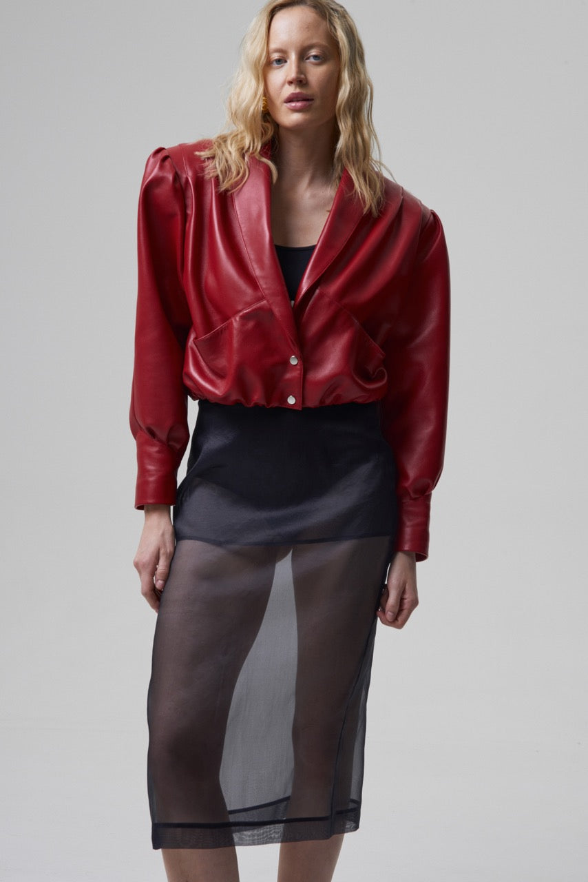 ENVIE retro it girl jacket in red leather