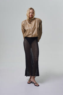 NOSTALGIE retro it girl jacket in carmel