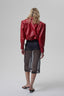 FIERTE midi silk skirt in black