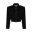 JOIE cropped bomber jacket in black suede