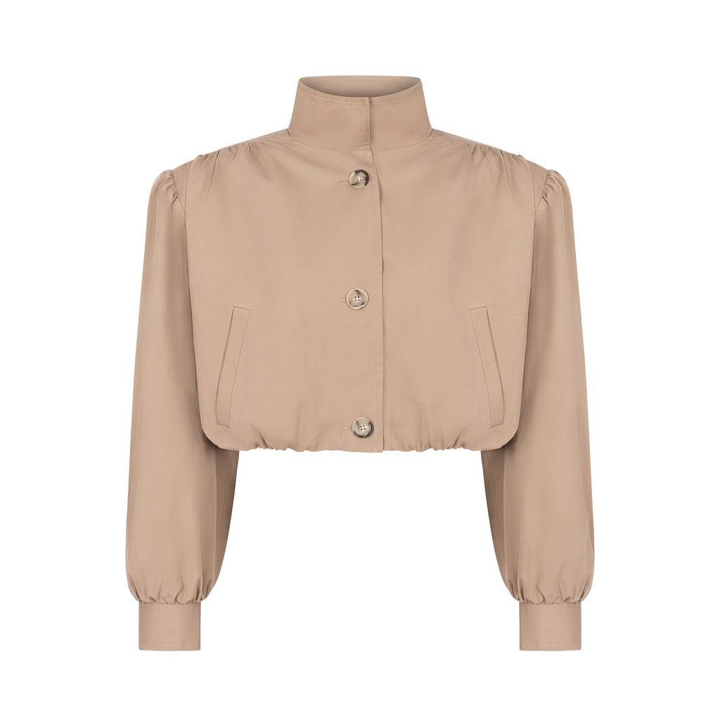 ENCHANTÉ cropped jacket in beige trench