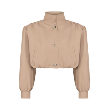 ENCHANTÉ trench cropped jacket in beige