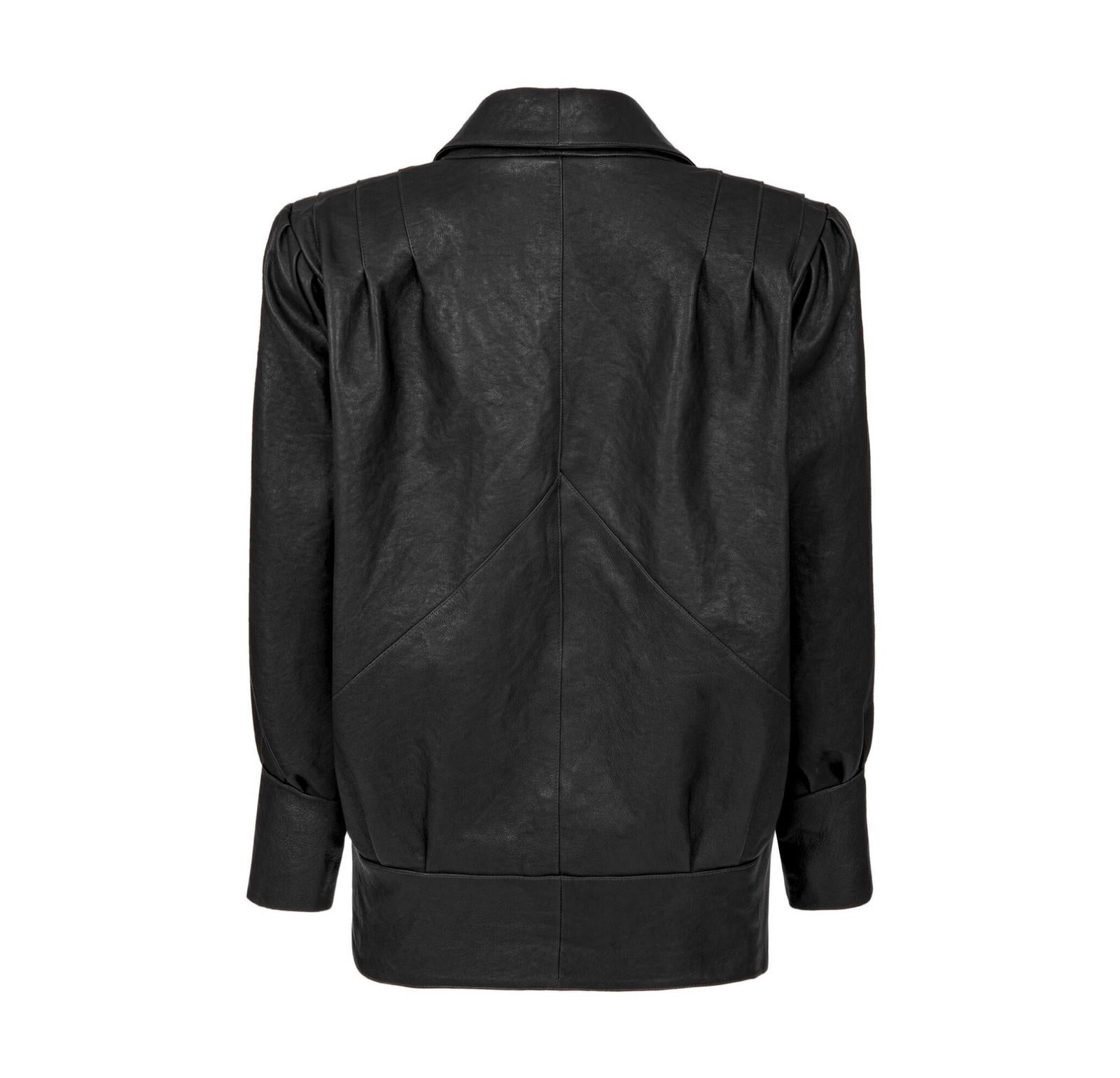 PASSION retro it girl jacket in black leather