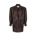 PASSION retro it girl jacket in chocolate texture leather