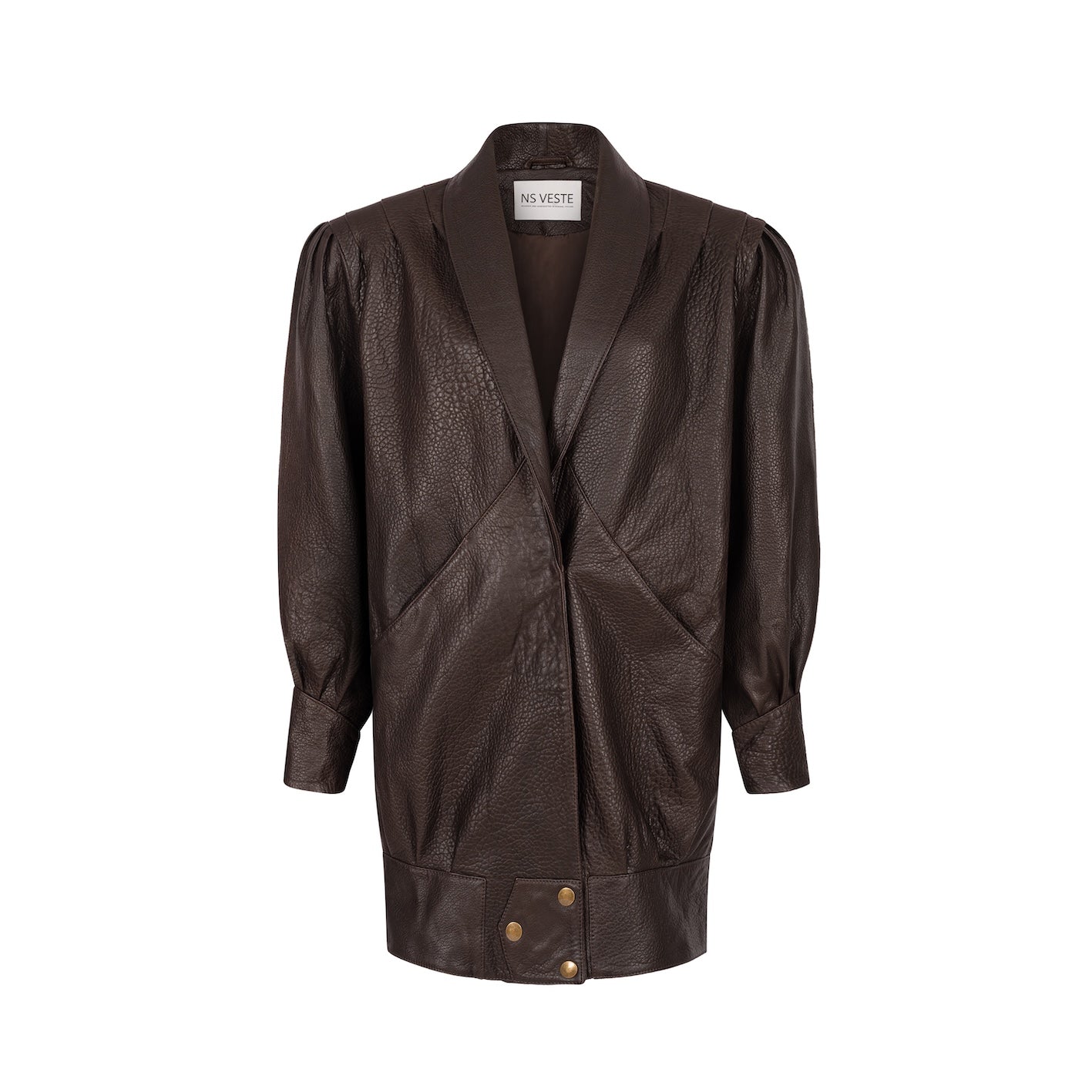 PASSION retro it girl jacket in chocolate texture leather
