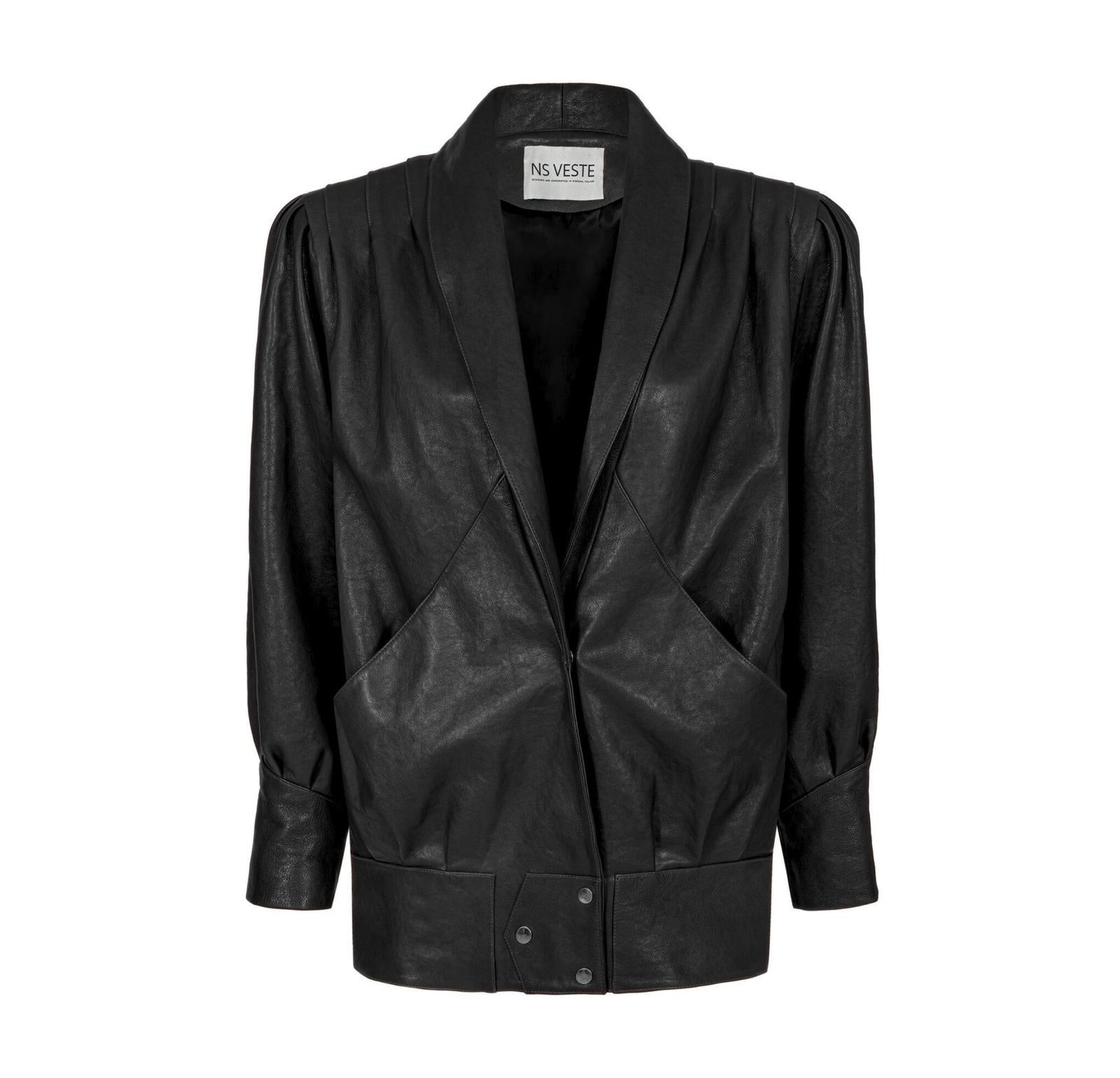 PASSION retro it girl jacket in black leather
