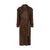 SENSUALITÉ full lenght suede belted coat in dark brown