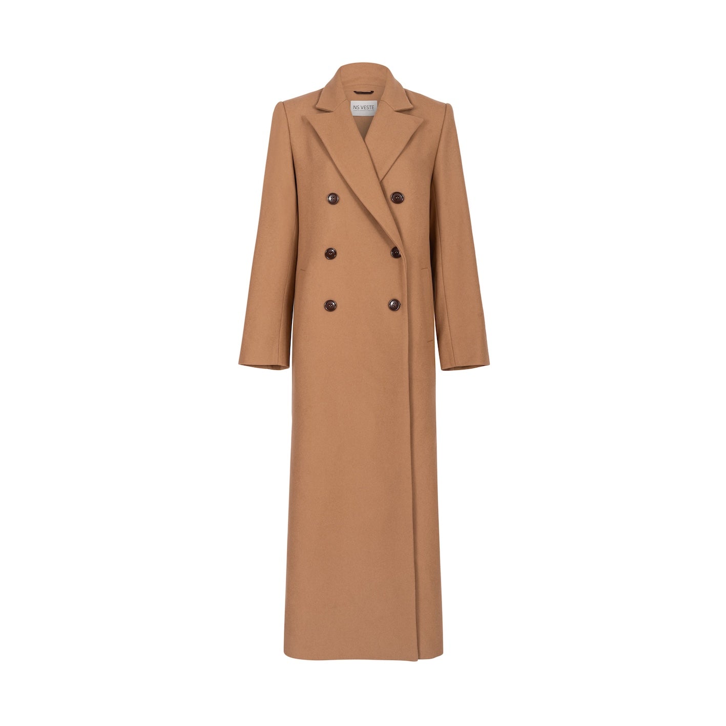 JALOUSIE straight coat in caramel wool
