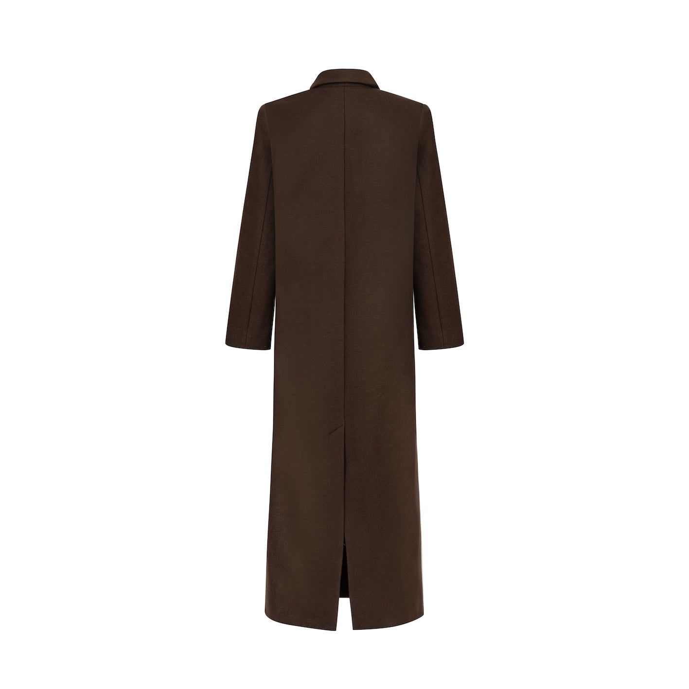 JALOUSIE straight coat in chocolate wool