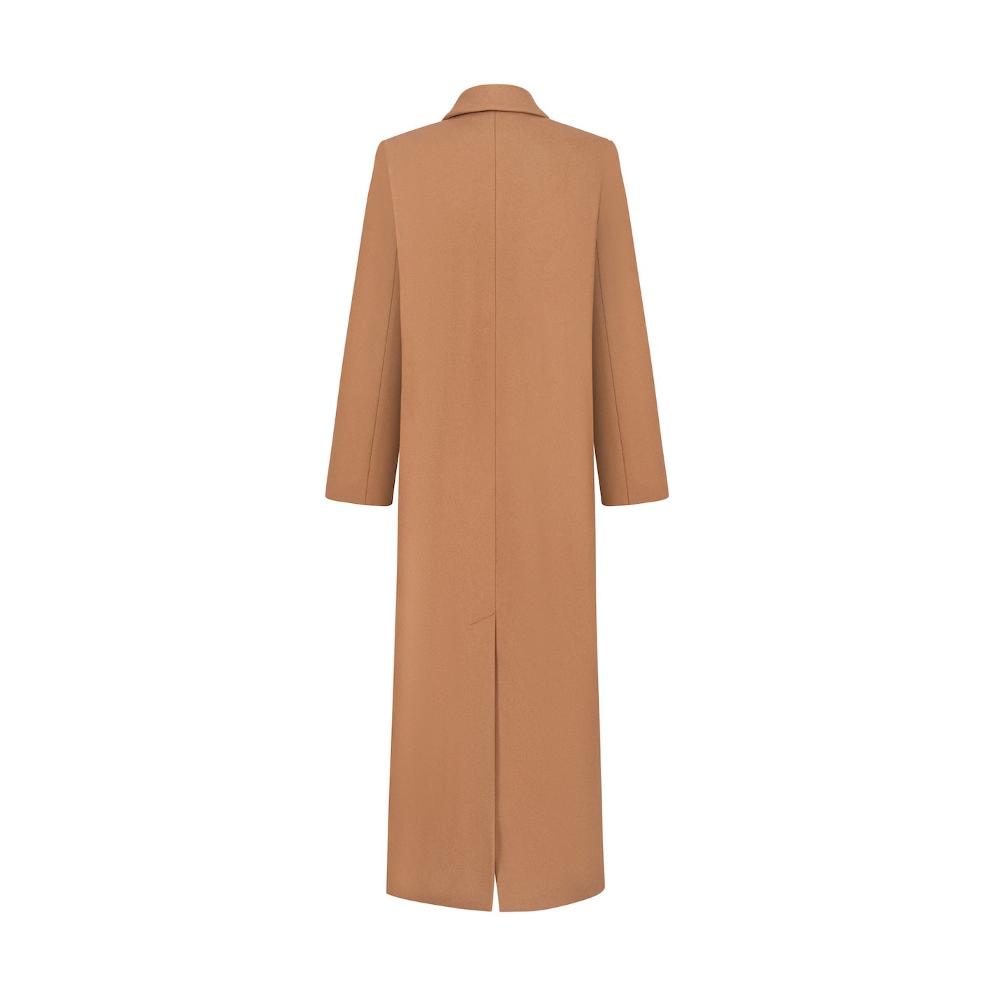 JALOUSIE straight coat in caramel wool