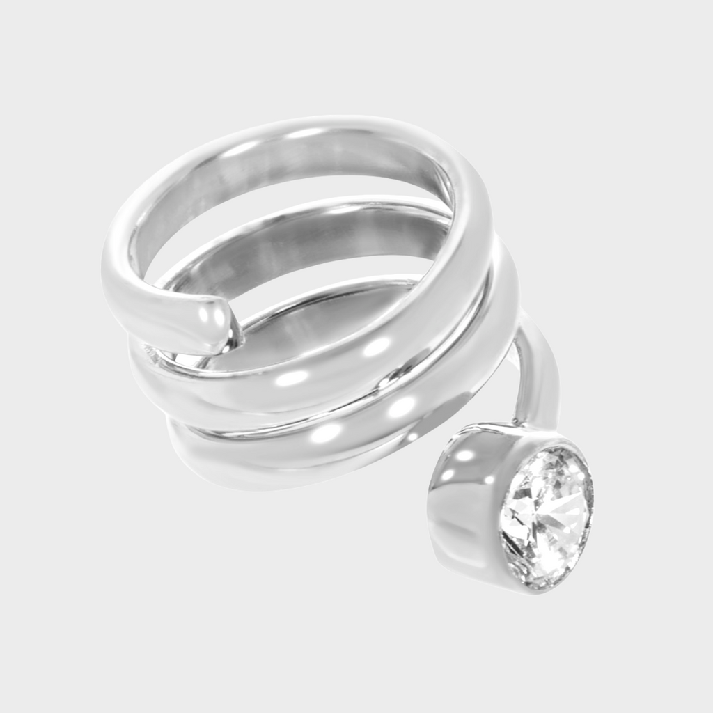 RING BIZOT STRASS SILBER
