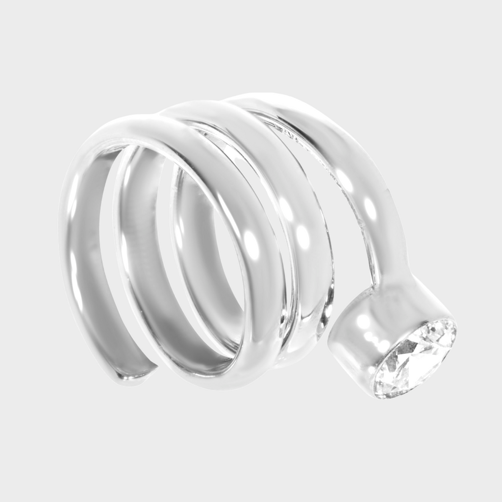 RING BIZOT STRASS SILBER