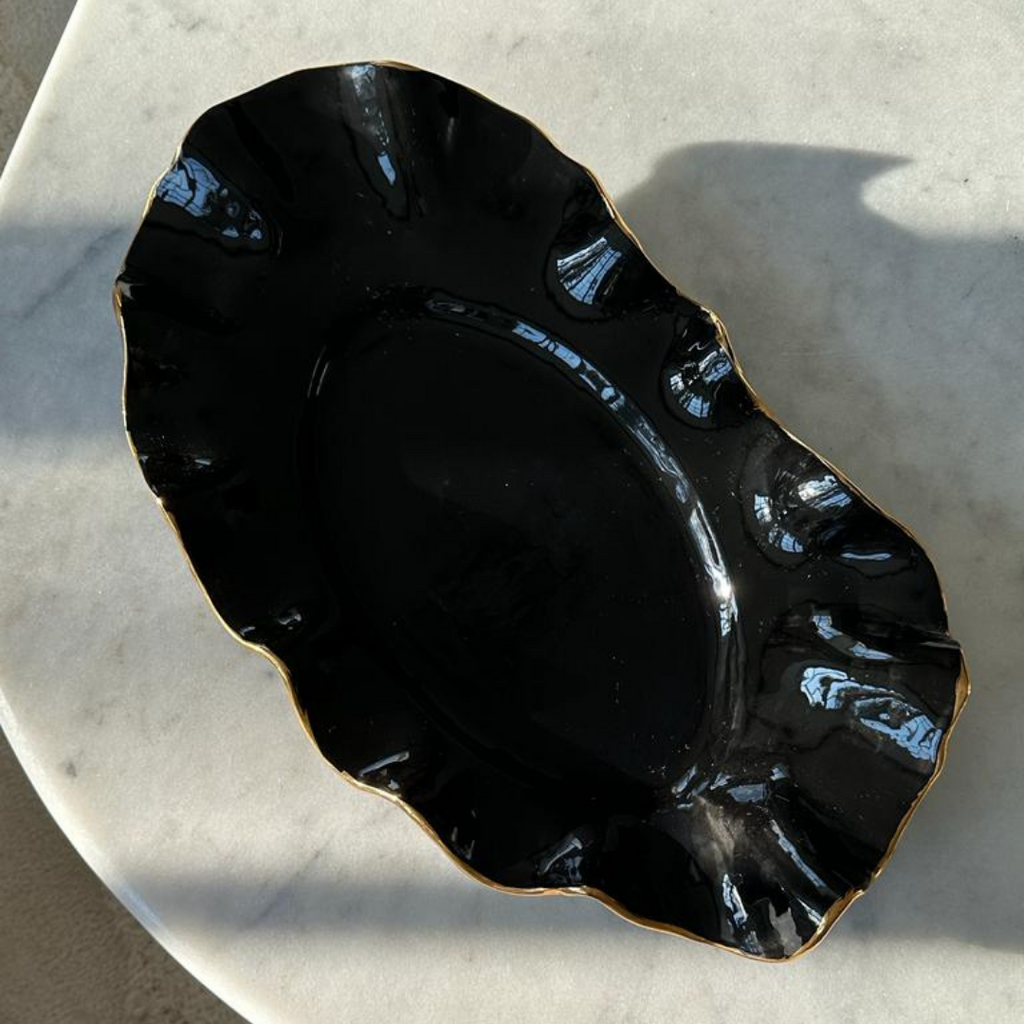 LARGE BLACK SHELL PLATE