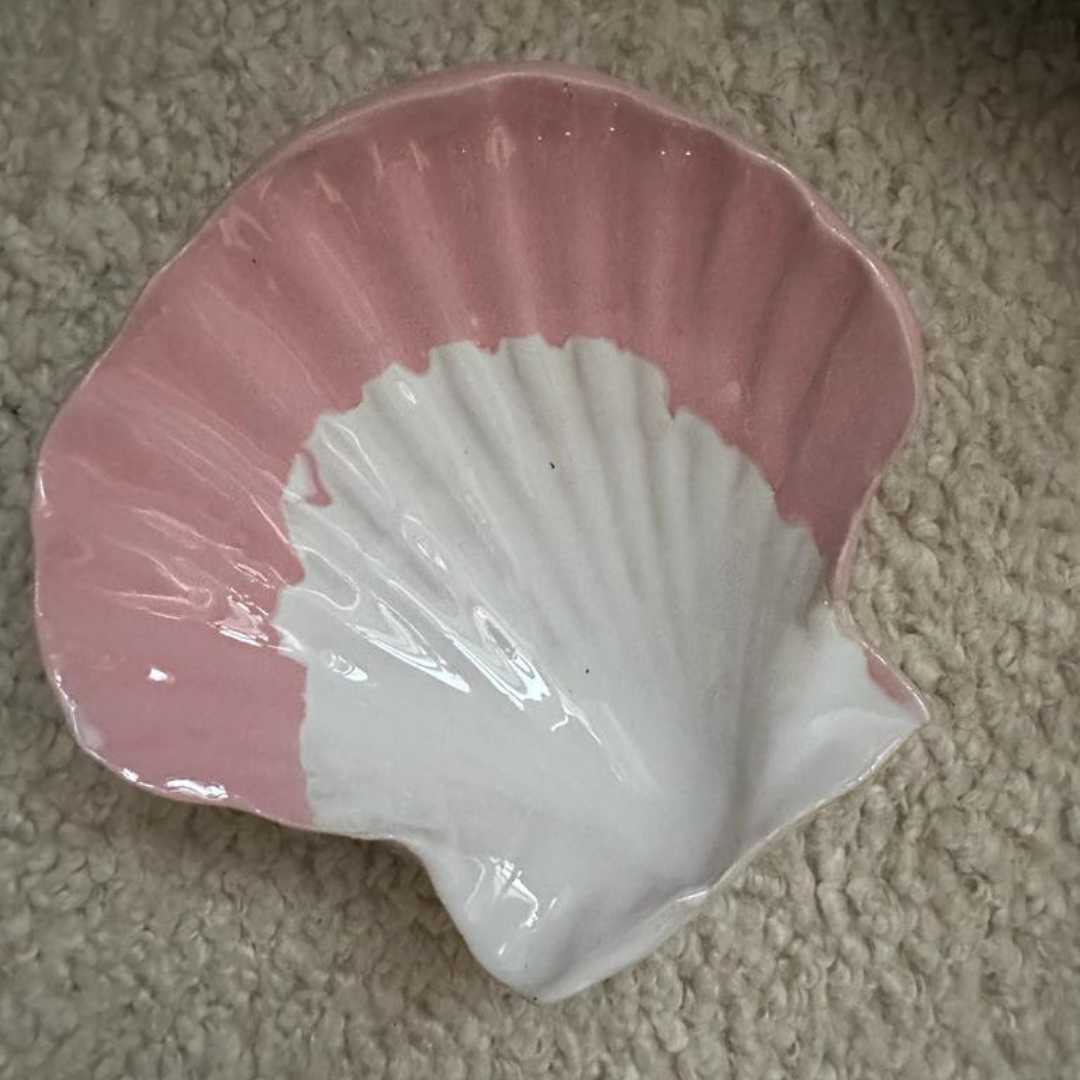Schale Muschel weiß-rosa